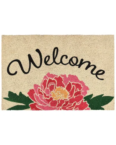 Villa By Classic Home Peony Coir Welcome Doormat In Multi