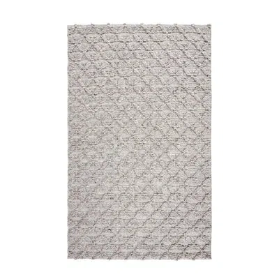 Villa By Classic Home Portola Rectangle Hand Loomed Wool Area Rug In Silver Gray