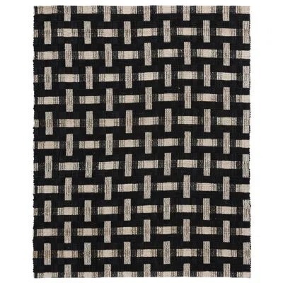 Villa By Classic Home Preston Black/ivory Jute Fabric Area Accent Rug In Black;ivory