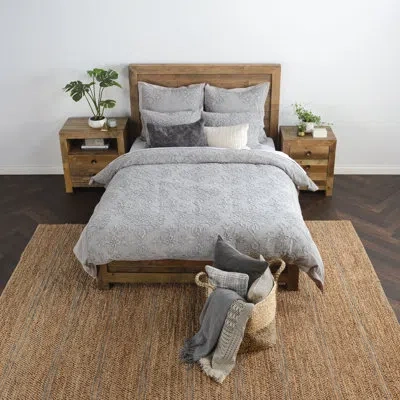 Villa By Classic Home Reagan Cotton Hand Design Queen Duvet In Gray