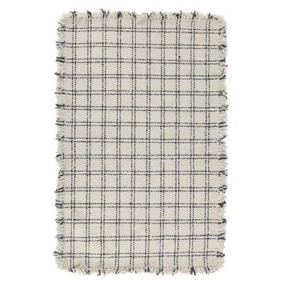 Villa By Classic Home Rectangle Bradbury Wool Area Rug With Non-slip Backing In Black;ivory