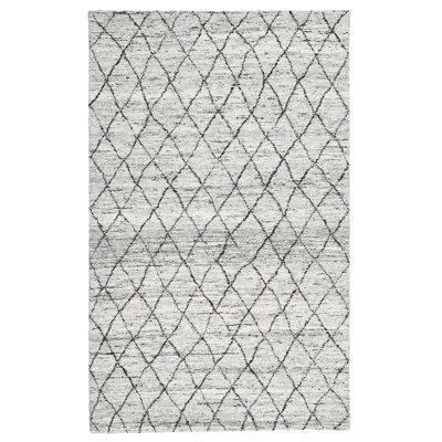 Villa By Classic Home Rectangle Hastings Wool Area Rug With Non-slip Backing In Ivory;gray