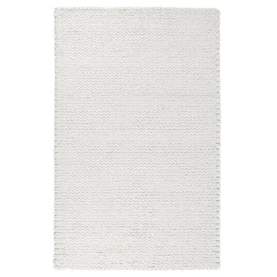 Villa By Classic Home Rectangle Oxnard Wool Area Rug With Non-slip Backing In Ivory