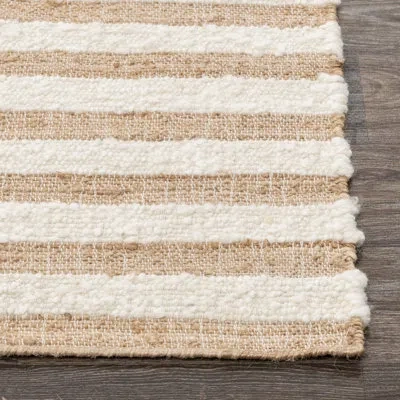 Villa By Classic Home Rhode Handwoven Wool Blend Area Rug In Ivory