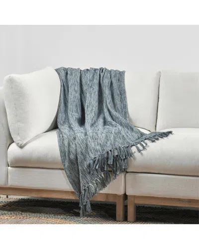 Villa By Classic Home Sharma Linen Throw Blanket In Blue