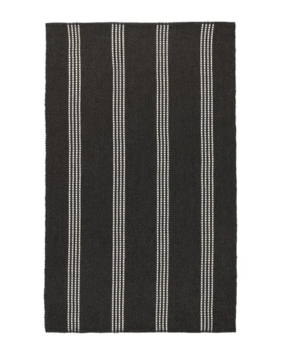 Villa By Classic Home Sorrento Hand Woven Performance Stripe Rug In Black