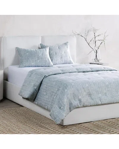 Villa By Classic Home Storm Linen Blend Fabric Comforter Set In Blue