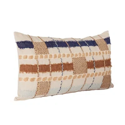 Villa By Classic Home Stratton  Belgian Linen Throw Pillow In Multicolor