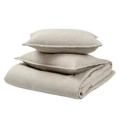 Villa By Classic Home Talia 3-piece Linen Blend Fabric Comforter Set In Natural