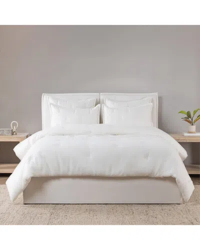 Villa By Classic Home Talia Linen-blend Comforter Set In White