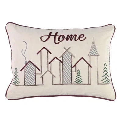 Villa By Classic Home Winter Home Cotton Linen Blend Throw Pillow In Brown;green;gray;cream
