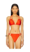 Villa Fresca Bianca Bikini Swimsuit Top In Tangerine