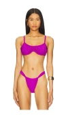 Villa Fresca Nev Bikini Swimsuit Top In Berry