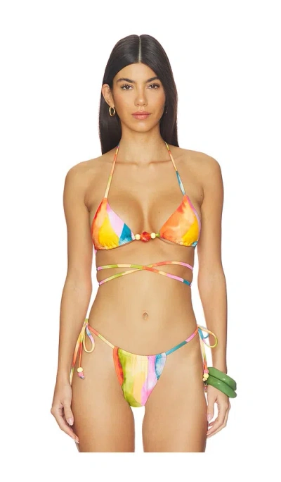 Villa Fresca Norah Triangle Bikini Top In Samba