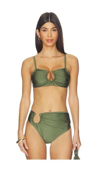 Villa Fresca Sofia Bikini Top In Green