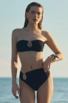 Villa Fresca Sofia High-waisted Bikini Bottoms In Black
