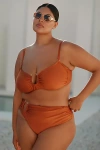 Villa Fresca Sofia High-waisted Bikini Bottoms In Gold