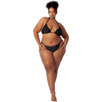 Villa Fresca Sole Beaded Bikini Swim Bottoms In Black