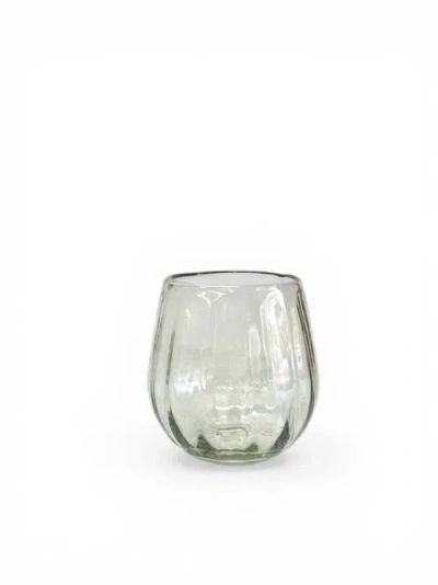Villa Lua Home Handblown Oval Fluted Glass In Green
