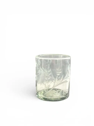 Villa Lua Home Hand-etched Tumbler Glass In Gray