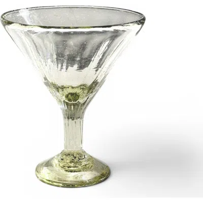 Villa Lua Home Recycled Handblown Martini Glass In Green