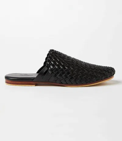 Village Thrive Women's Braided Leather Mules In Black In Animal Print