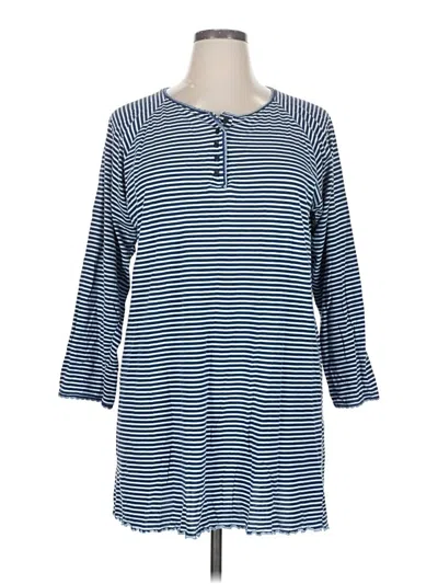 Pre-owned Villager By Liz Claiborne 3/4 Sleeve T-shirt In Blue
