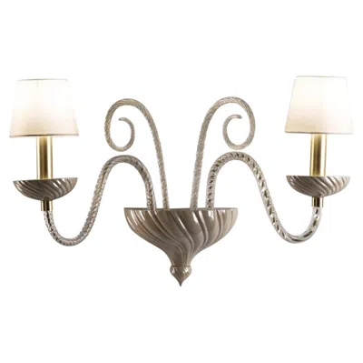 Pre-owned Villari Alba Veneziana 2-light Wall Lamp In Beige