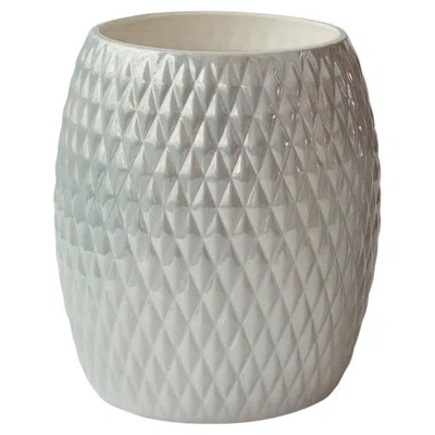 Pre-owned Villari Black Tie Gray Porcelain Waste Basket