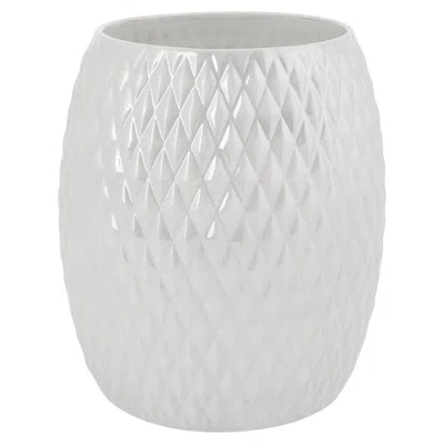 Pre-owned Villari Black Tie White Porcelain Waste Basket