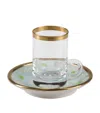 Villari Blooming Butterfly Teacup And Saucer In Blue