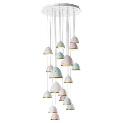 Pre-owned Villari Butterfly 18-light Multicolor Chandelier In Clear