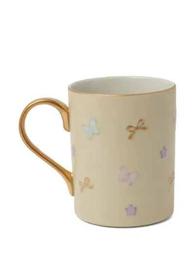 Villari Butterfly Bow-print Mug In Brown