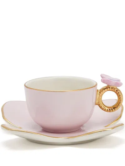 Villari Butterfly Teetasse Aus Porzellan In Rosa