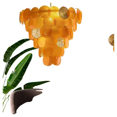 Pre-owned Villari Candy Chandelier In Orange