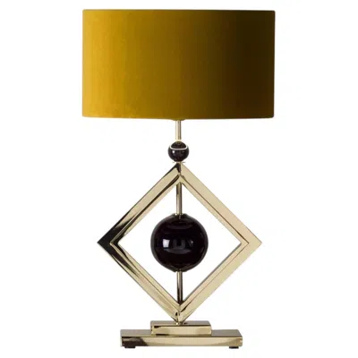 Pre-owned Villari Clark Geometric-style Table Lamp In Brown