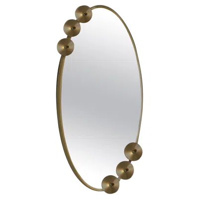 Pre-owned Villari Dandelion Oval Mirror In Gray