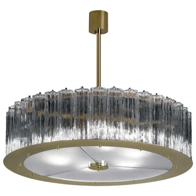 Pre-owned Villari Drum Large 6-light Chandelier In Transparent