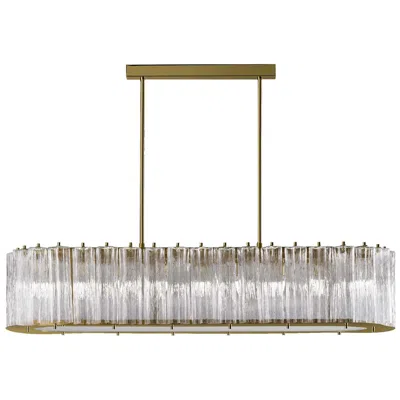 Pre-owned Villari Drum Oval 9-light Chandelier In Transparent