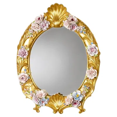 Pre-owned Villari Flovery Mirror - Gold