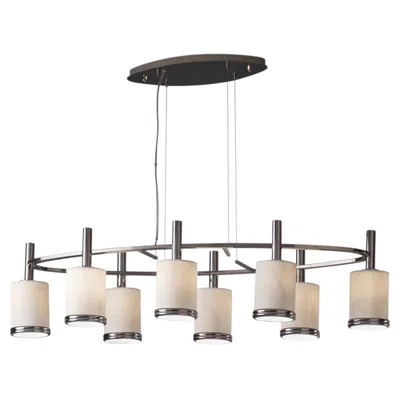 Pre-owned Villari Gilda Oval 8-light Chandelier In Beige