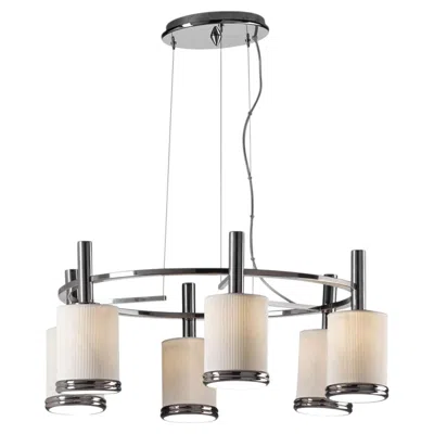 Pre-owned Villari Gilda Round 6-light Chandelier In Beige