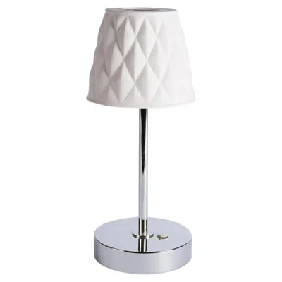 Pre-owned Villari Infinity Silver And White Table Lamp