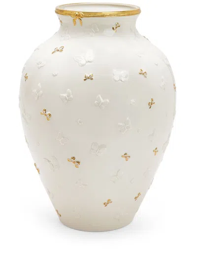 Villari Large Butterfly Vase In White