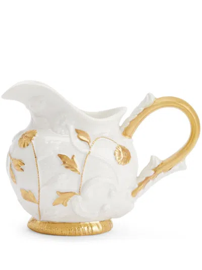 Villari Leaf-embellished Milk Container In White