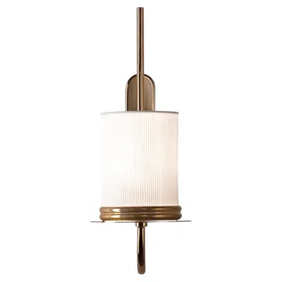 Pre-owned Villari London 1-light Grooved Sconce In Beige