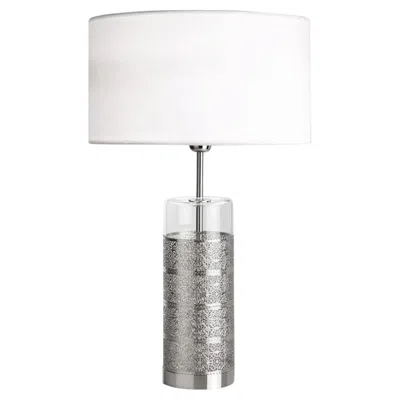 Pre-owned Villari Marbella Silvery Table Lamp In Clear