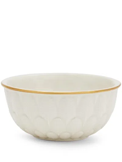 Villari Peacock Bowl (23cm X 9cm) In White