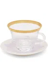 Villari Peacock Cappuccino Cup And Saucer (13 Cm) In Transparent
