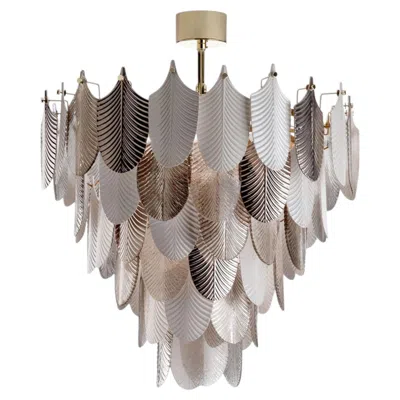 Pre-owned Villari Peacock Medium White And Silvery Chandelier